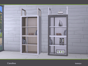 Sims 4 — Carolina. Bookcase by soloriya — Functional bookcase with some books in one mesh. Part of Carolina set. 2 color