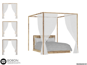 Sims 4 — Boron Double Bed Canopy by wondymoon — - Boron Bedroom - Double Bed Canopy - Wondymoon|TSR - Creations'2018