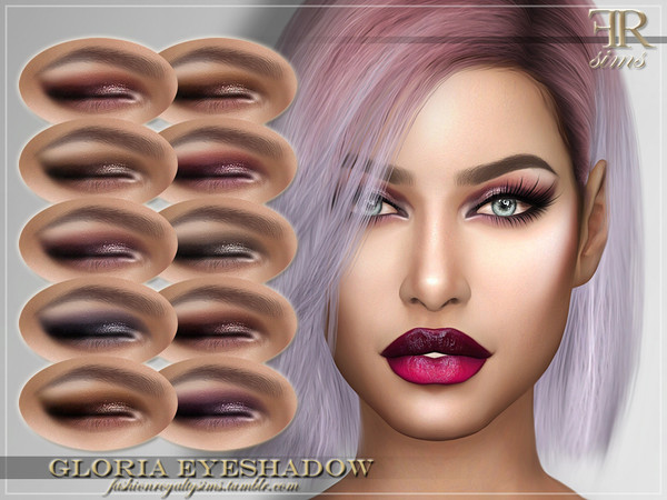 Sims 4 — Gloria Eyeshadow by FashionRoyaltySims — Standalone Custom thumbnail 10 color options HQ texture Compatible with