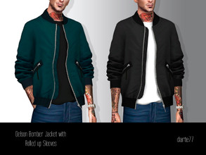 Sims 4 — Bomber Jacket with Rolled up Sleeves by Darte77 — - 27 swatches - Base game compatible - HQ compatible - All