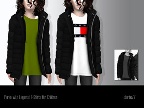 Sims 4 — Parka with Layered T-Shirts - V1 - For Children by Darte77 —  - Available for both genders - All LODs - Base