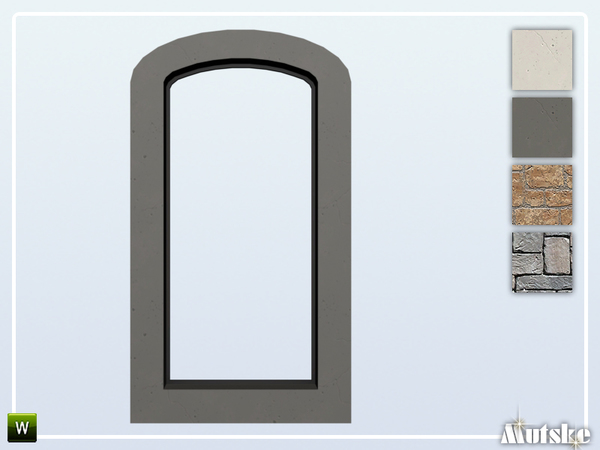 Sims 4 — Nome Window Arch Mid Wall 2x1 by Mutske — Part of the Nome Constructionset. Made by Mutske@TSR.