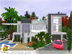 Sims 3 — Grevillea Robusta by Onyxium — On the first floor: Living Room | Dining Room | Kitchen | Bathroom | Garage On