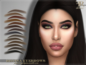 Sims 4 — Regina Eyebrows by FashionRoyaltySims — Standalone Custom thumbnail 14 color options HQ texture Compatible with