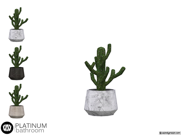 Sims 4 — Platinum Cactus by wondymoon — - Platinum Bathroom - Cactus - Wondymoon|TSR - Creations'2018