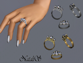Sims 3 — NataliS TS3 Three stone trellis ring by Natalis — Three stone trellis ring. FT-FA-FE