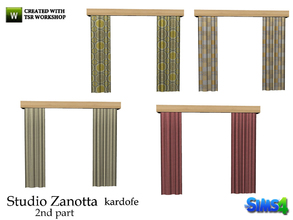 Sims 4 — kardofe_ Studio Zanotta_Curtains by kardofe — Very long curtains, for large windows, in four color options 