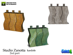 Sims 4 — kardofe_ Studio Zanotta_Vases by kardofe — Three united vases, in three color options 