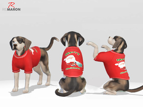 Sims 4 — Xmas's shirt for small dogs - Cats & Dogs needed by remaron — -11 Swatches available -Custom CAS thumbnail