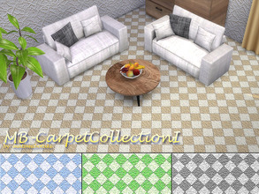 Sims 4 — MB-CarpetCollectionI by matomibotaki — MB-CarpetCollectionI, fluffy carpet with geometric design, comes in 4