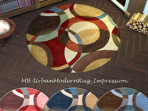 Sims 4 — MB-UrbanModernRug_Impression by matomibotaki — MB-UrbanModernRug_Impression, modern round rug with circles in