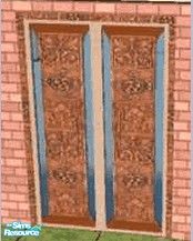 Sims 2 — Ornate Gold by stestany — Golden ornate door. Copper inlay.