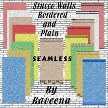Sims 2 — Stucco Walls - Bordered & Plain by Raveena — A lovely set of stucco walls. A bordered and plain version to
