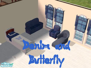 Sims 2 — Denim and Butterfly Bedroom by stestany — Pefect for the teen in your sims life.