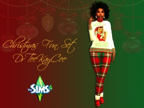 Sims 4 — Christmas Fun Set  by drteekaycee — This is a 2-piece Sweater and Pants Set. Bring in the Holiday Season with