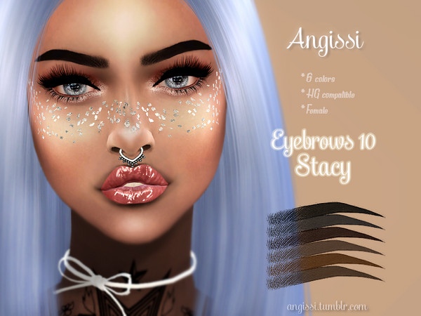 Sims 4 — Eyebrows10-Stacy by ANGISSI — *6 colors *HQ compatible *FEMALE *Custom thumbnail