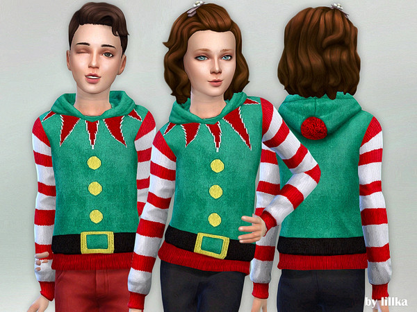 Sims 4 — Christmas Hoodie for Children by lillka — Christmas Hoodie for Children