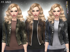 Sims 4 — Fur Jacket by Devirose — Pretty fur jacket with wool sweater underneath. The jacket is either with zip or with
