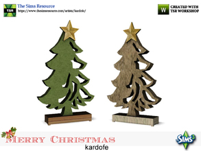 Sims 3 — kardofe_Merry Christmas_Christmas tree figurine 2 by kardofe — Silhouette of Christmas tree, in wood, in large