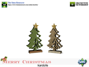 Sims 3 — kardofe_Merry Christmas_Christmas tree figurine by kardofe — Silhouette of Christmas tree, in wood, in small