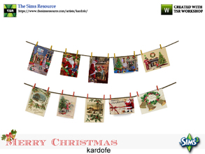 Sims 3 — kardofe_Merry Christmas_Decorative garland by kardofe — Decorative garland, formed with Christmas postcards, two