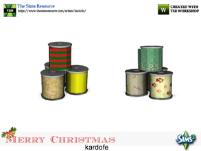 Sims 3 — kardofe_Merry Christmas_Gift ribbons by kardofe — Group of four rolls of colorful ribbons for gifts