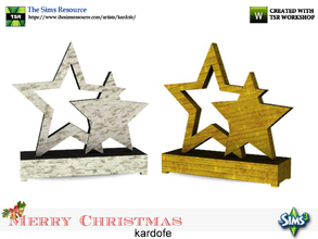Sims 3 — kardofe_Merry Christmas_Stars by kardofe — Decorative figure, in wood, of two Christmas stars