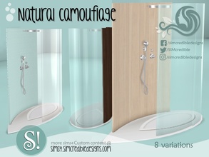 Sims 4 — Natural Camouflage shower by SIMcredible! — by SIMcredibledesigns.com available at TSR 5 colors in 8 variations