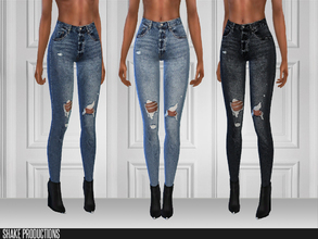 Sims 4 — ShakeProductions 206 - 1 by ShakeProductions — High Waisted Skinny Jeans 5 Colors 