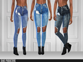 Sims 4 — ShakeProductions 206 - 2 by ShakeProductions — High Waisted Skinny Jeans 5 Colors 