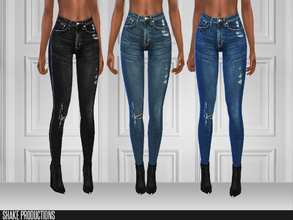 Sims 4 — ShakeProductions 206 - 3 by ShakeProductions — High Waisted Skinny Jeans 5 Colors 