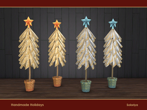 Sims 4 — Handmade Holidays. Christmas Tree by soloriya — This original handmade tree created from papers and newspapers.