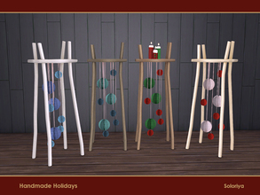 Sims 4 — Handmade Holidays. Ladder with Paper Accessories by soloriya — Wooden ladder with paper holidays accessories.