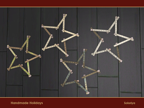 Sims 4 — Handmade Holidays. Star by soloriya — Wall deco star made with old rulers. Part of Handmade Holidays set. 4