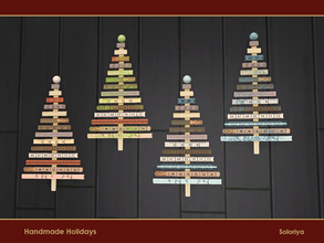 Sims 4 — Handmade Holidays. Tree with Rulers, Wall Deco by soloriya — Holidays tree wall deco, created with old rulers.