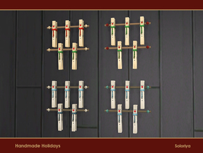 Sims 4 — Handmade Holidays. Clothespins by soloriya — Five decorative clothespins in one mesh, wall deco. Part of