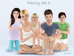 Sims 3 — Family Set 3 by jessesue2 — *5 poses *pose list compatible *poses snap together as designed Note: Child 1 (left)