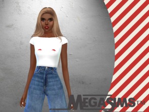 Sims 4 — MegaSims Christmas Cheeky Tees 3 Pack by MegaSims2 — Trendy Christmas Cropped T-Shirts. All Designs in pictures.