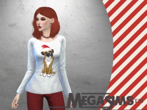 Sims 4 — MegaSims Christmas Sweaters 2 Pack by MegaSims2 — 2 Pack of cute christmas sweaters. Both photos available to