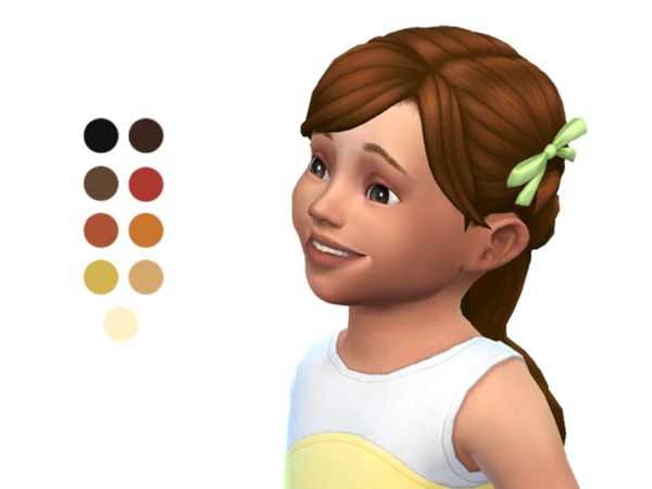 Sims 4 — Toddler Wavy Long Hair by ladyfancyfeast — Very girly lovely long wavy pulled back hairstyle that blends