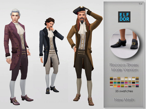 Sims 4 — Rococo Shoes For Men by Elfdor — - 35 swatches - new mesh - everyday, formal, party - teen to elder - real in