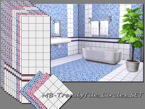 Sims 4 — MB-TrendyTile_Circles_SET by matomibotaki — MB-TrendyTile_Circles_SET, stylish tile wall and floor set, contains