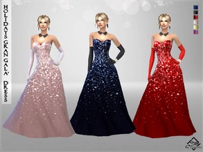 Sims 4 — Holidays- Gran Gala ' Dress by Devirose — Live the magic of the holidays with a long,large dress, with beautiful