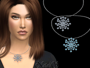 Sims 4 — NataliS_Round crystals snowflake necklace by Natalis — Round crystals snowflake pendant necklace. FT-FA-FE 3