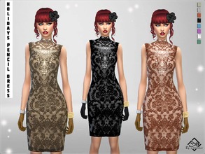 Sims 4 — Holidays Pencil Dress by Devirose — Live the magic of the holidays with a this elegant dress, with beautiful