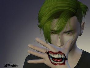Sims 4 — MiuMin Joker's hand tattoo by x3MiuMin — This is the mouth tattoo from Joker's hand. I did this tattoo for