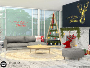Sims 4 — Lithium Christmas Living by wondymoon — Merry Christmas and Happy New Year to all! Have fun! - Set Contains