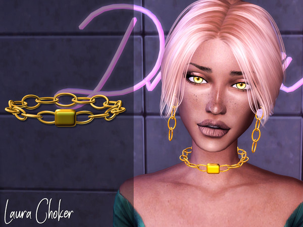 Sims 4 — Genius Laura Choker by Genius6662 — - New Mesh - All Lods - 5 Swatches - Custom Thumbnail