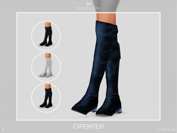 Sims 4 — Madlen Cipenter Boots by MJ95 — Mesh modifying: Not allowed. Recolouring: Allowed. (Please add original link in