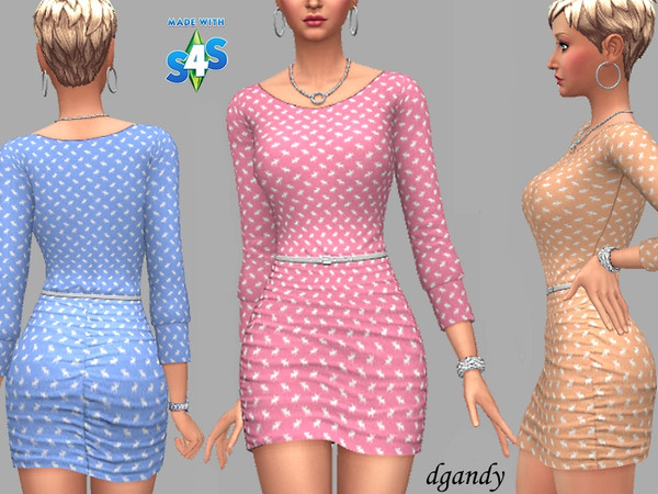 Sims 4 — Dress - Cassie by Dgandy — Base game item Outfits: Everyday Party 3 colors